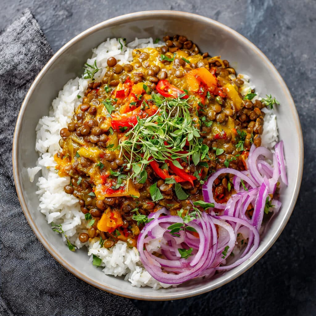 Quick and Easy Spiced Lentil Bowl