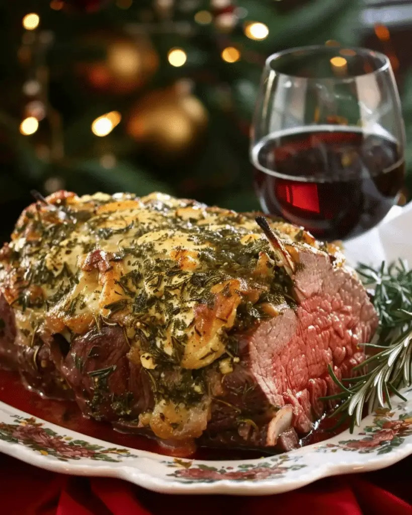Ruth’s Chris–Style Roasted Garlic & Herb Prime Rib