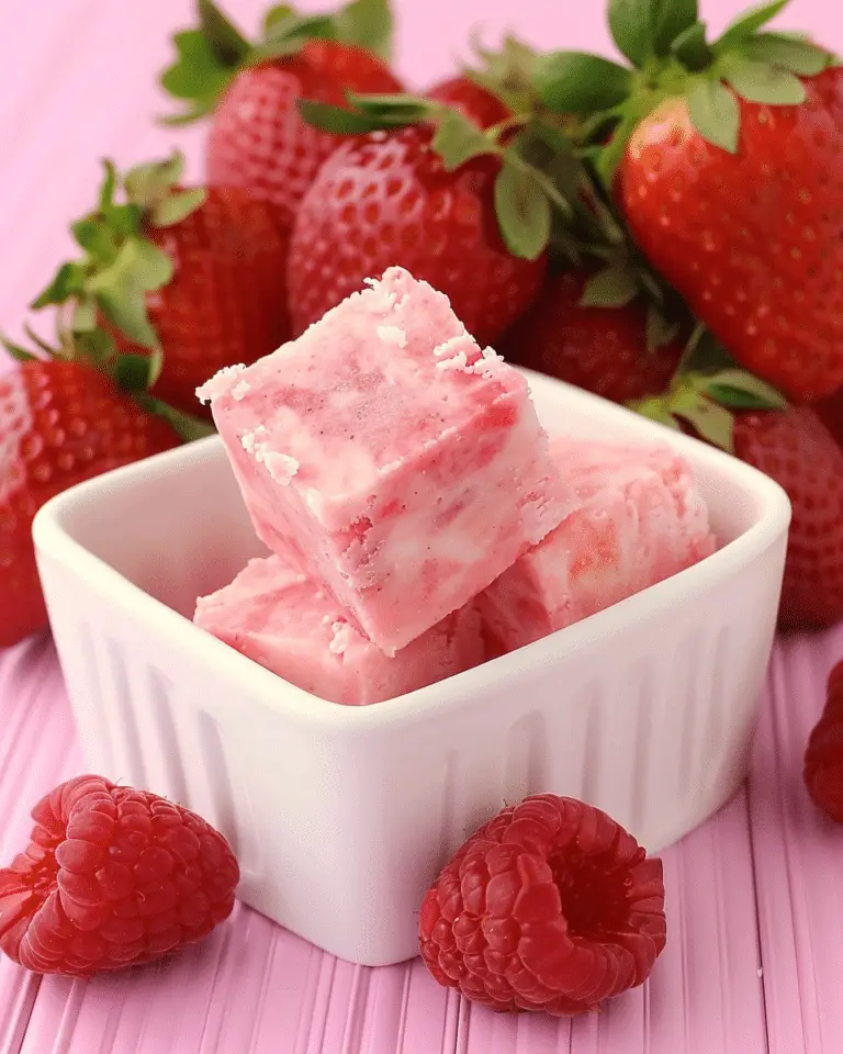 No-Bake Strawberry Swirl Fudge