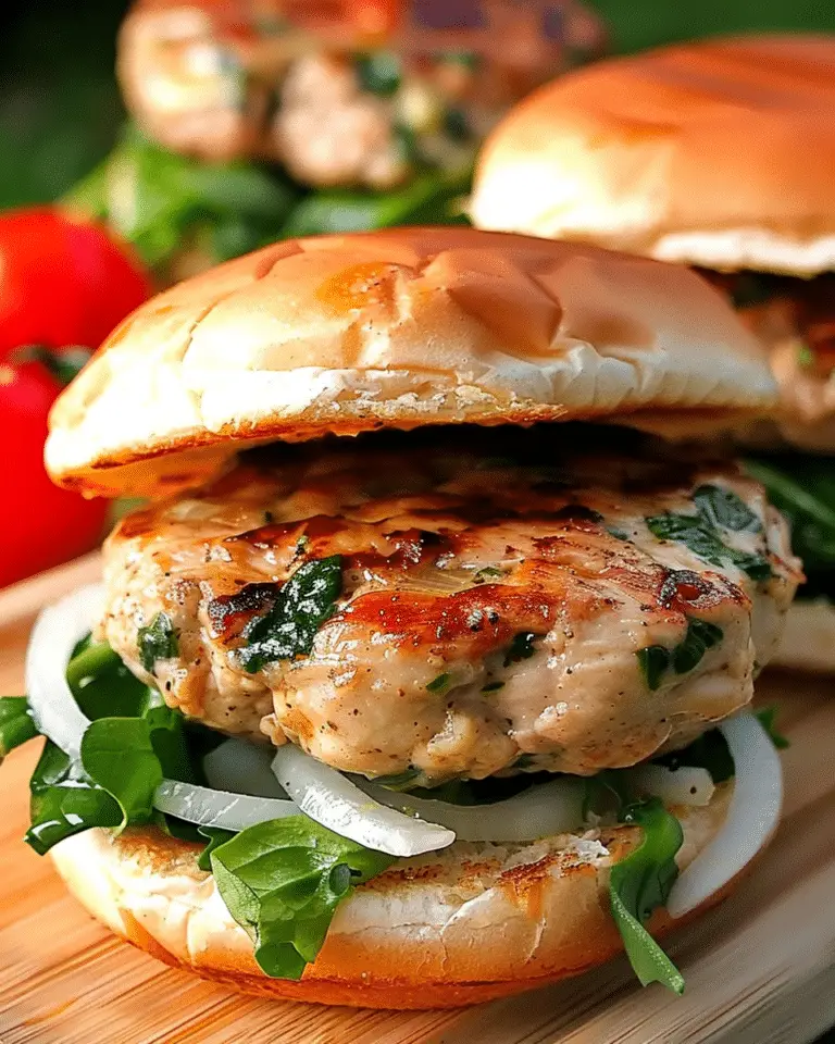 White Cheddar and Spinach Chicken Burgers
