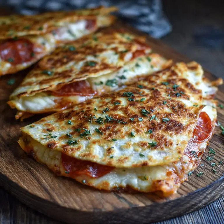 Keto Pepperoni Pizza Quesadillas
