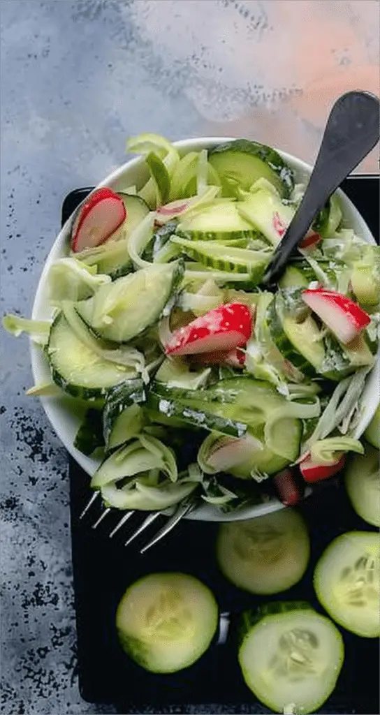 Creamy Cucumber & Cabbage Dinner Salad