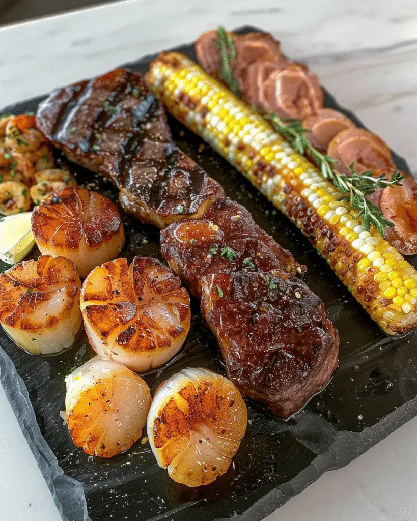 New York Strip Steak and Seared Scallops