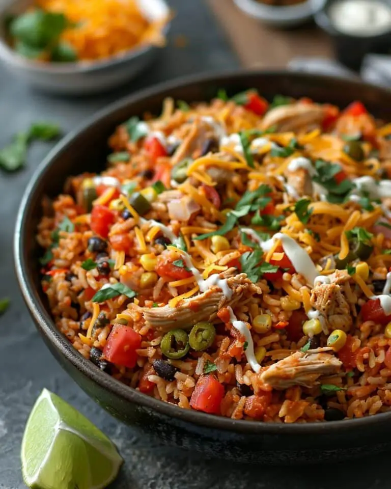 Cheesy Chicken Taco Rice with Southwest Ranch