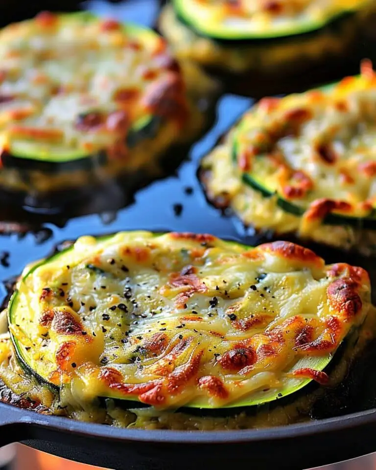 Cheesy Garlic Zucchini Steaks