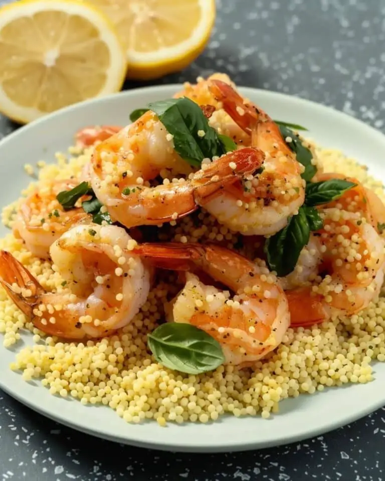 Chili, Lemon, and Basil Shrimp with Israeli Couscous