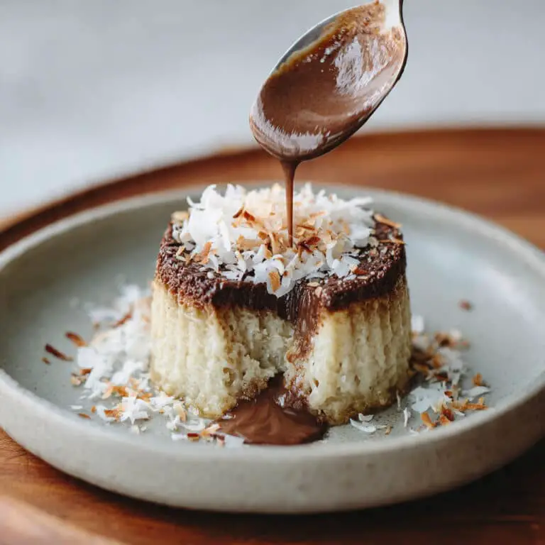 Coconut Chocolate Pudding with Coconut Flakes