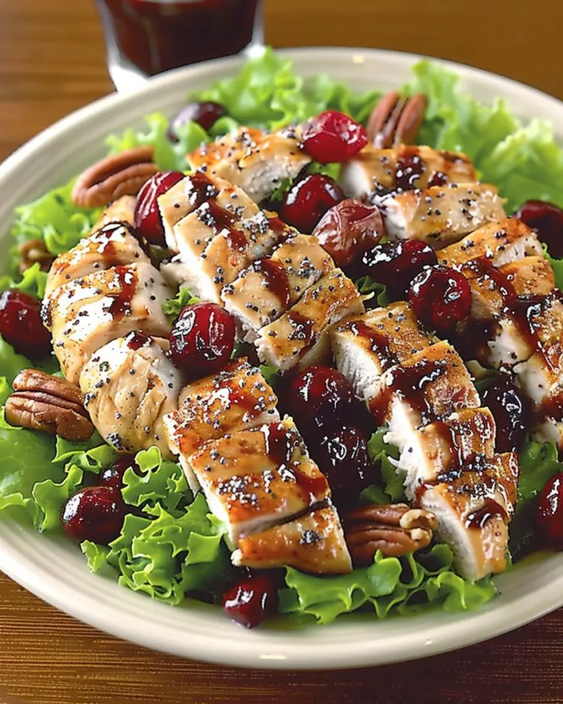 Savory Cranberry Pecan Chicken Salad with Poppy Seed Dressing