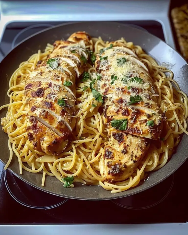 Creamy Cajun Garlic Chicken Spaghetti with Mozzarella Parmesan Sauce