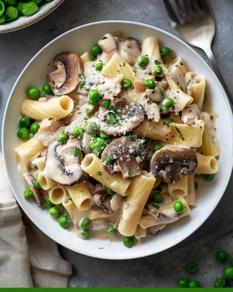 Creamy Mushroom & Pea Pasta
