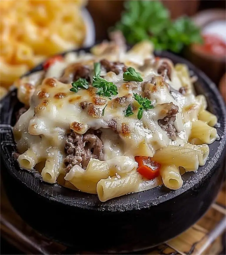 Creamy Philly Cheesesteak Pasta with Peppers