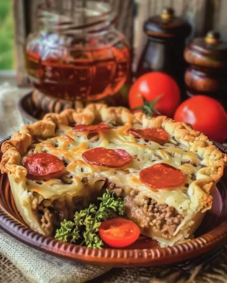 Deep Hamburger Beef Sausage & Pepperoni Pie