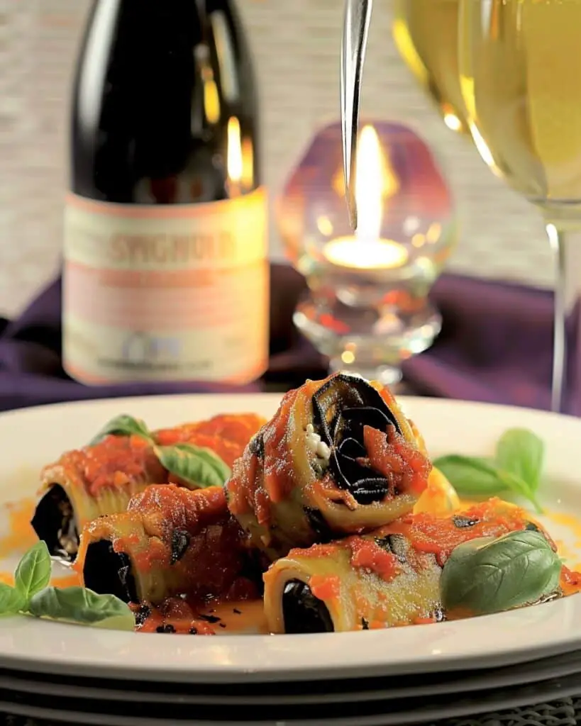 Eggplant Involtini with Ricotta Spinach Filling