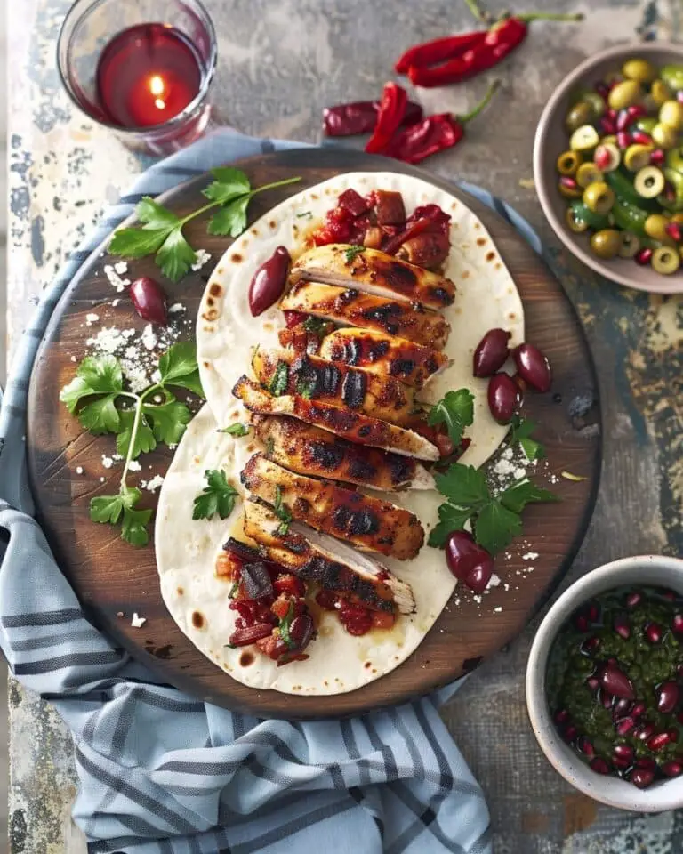 Greek-Style Chicken with Yoghurt Flatbreads and Tzatziki