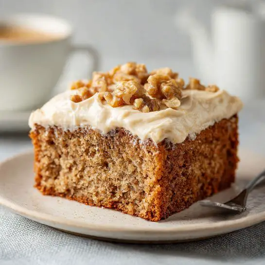 Classic Coffee and Walnut Traybake Cake