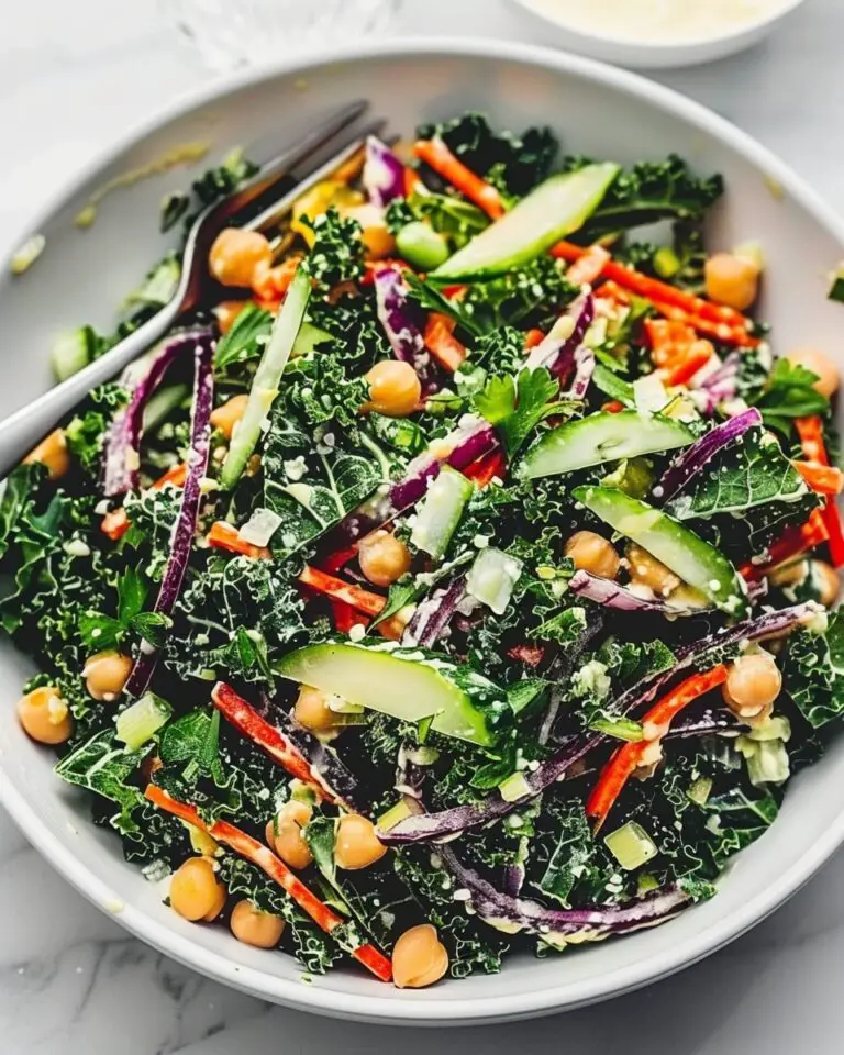 Kale Chickpea Salad with Lemon Tahini Dressing
