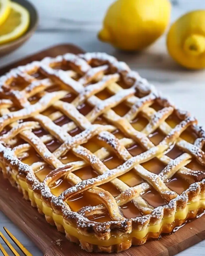 Lattice Lemon Tart with Zesty Glaze
