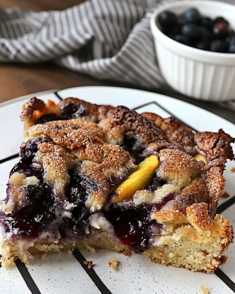 Peach Blueberry Cottage Cheese Cake