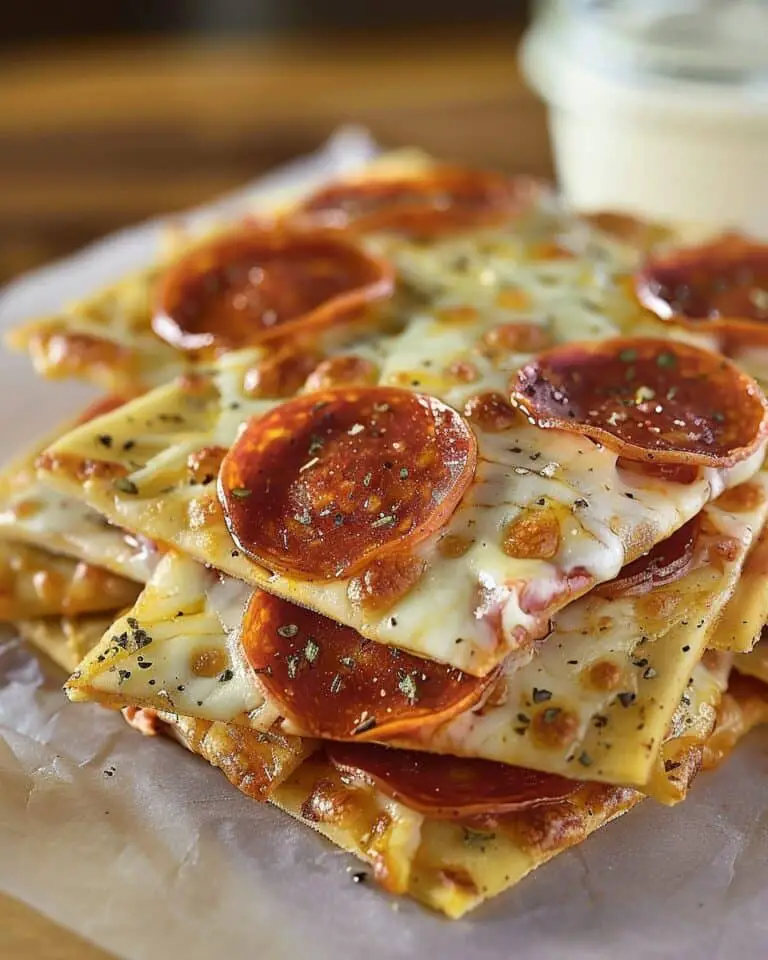 Pepperoni Pizza Chips with Crispy Cheesy Layers