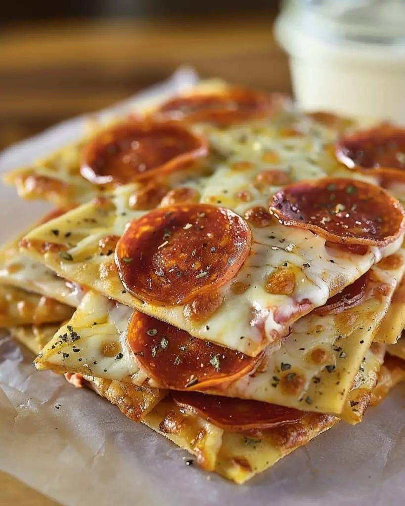 Pepperoni Pizza Chips with Crispy Cheesy Layers