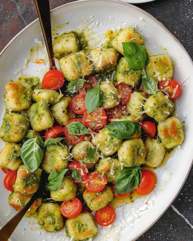 Pesto Gnocchi with Cherry Tomatoes