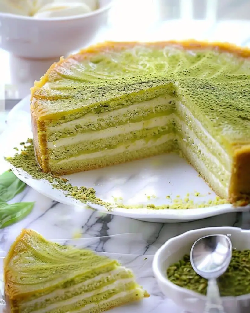 Pistachio Caprese Cake