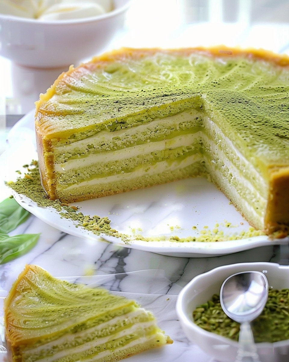 Pistachio Caprese Cake