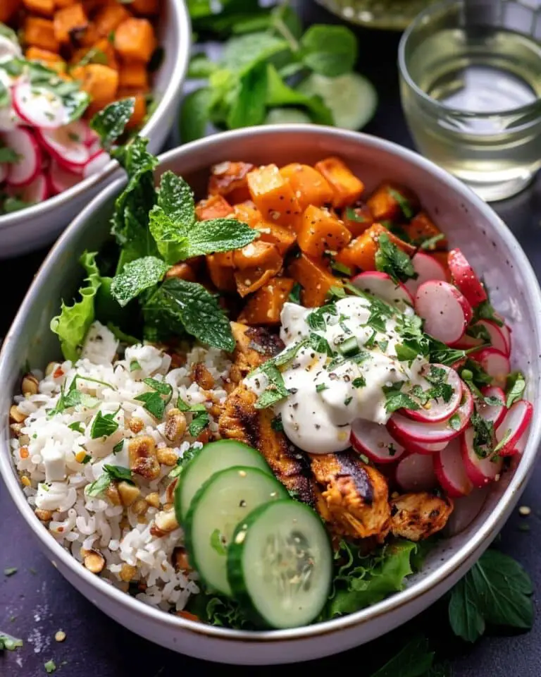 Quick Chicken Shawarma and Sweet Potato Bowls
