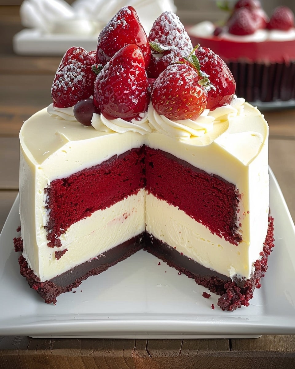 Red Velvet Strawberry Cheesecake