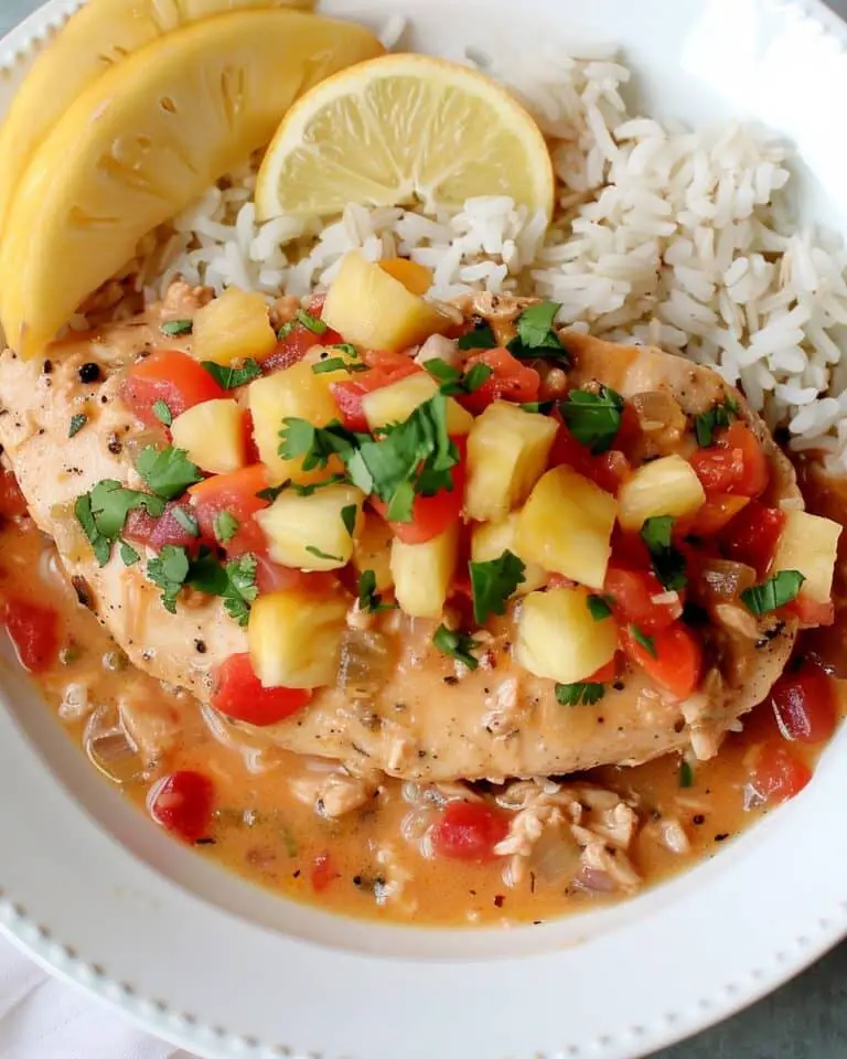 Sweet and Spicy Pineapple Salsa Chicken (Slow Cooker)
