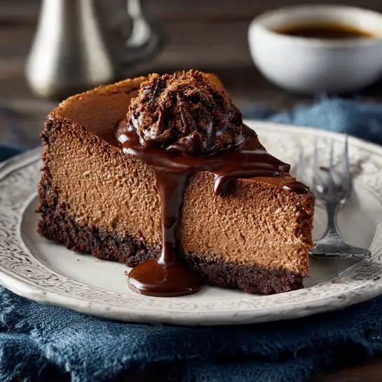 The Most Delicious Chocolate Cheesecake with Ganache