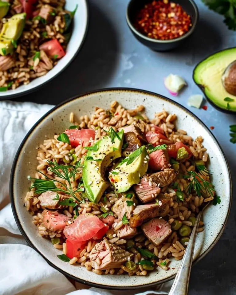 Tuna Avocado Brown Rice Bowls