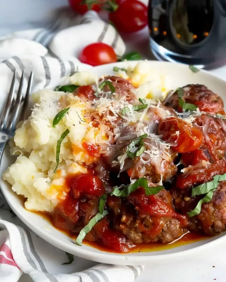 Turkey Meatballs with Tomatoes and Basil