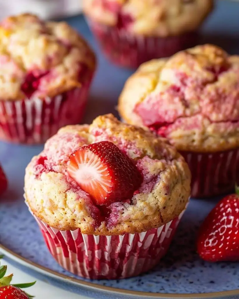 Vegan Double Strawberry Muffins