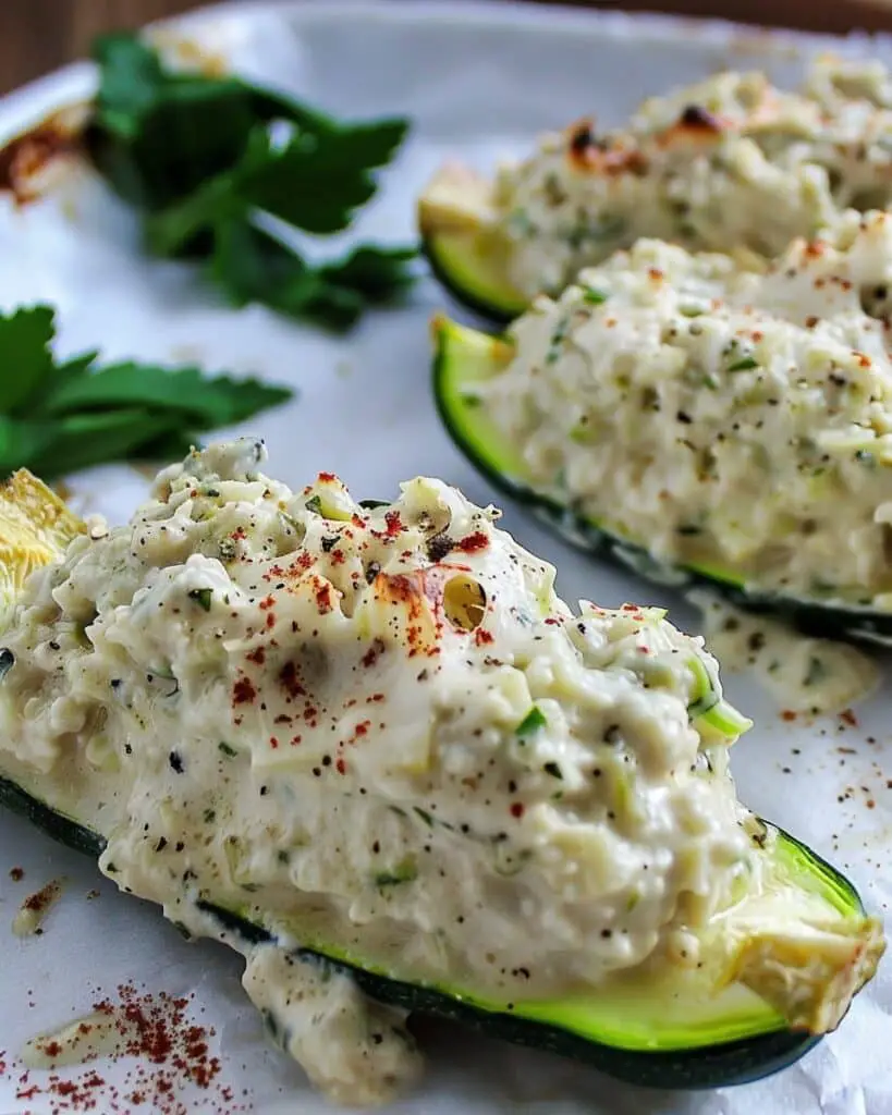 White Lasagna Zucchini Boats