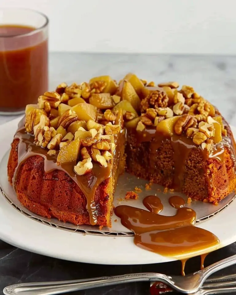 Caramel Pear Walnut Cake