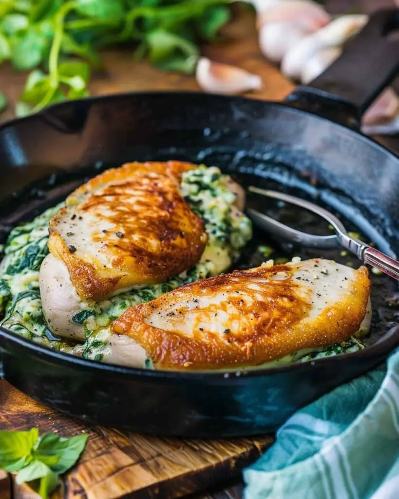 Cheesy Spinach Stuffed Chicken Breasts
