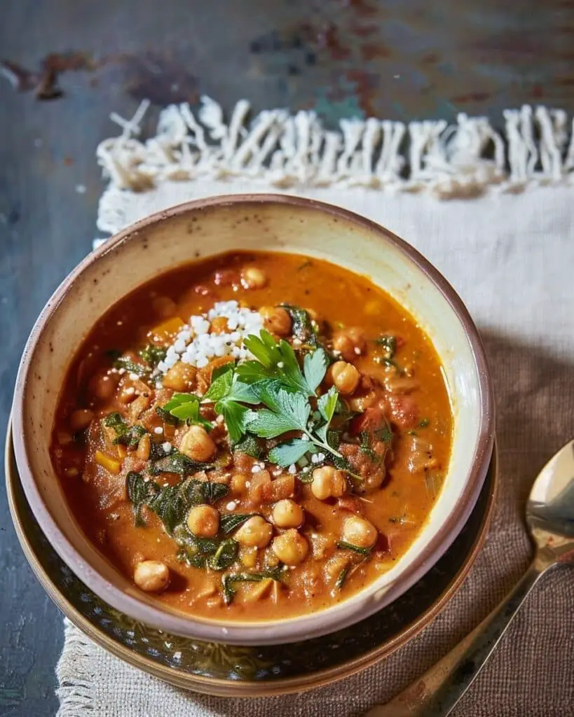 Creamy Chickpea Spinach Masala With Tadka
