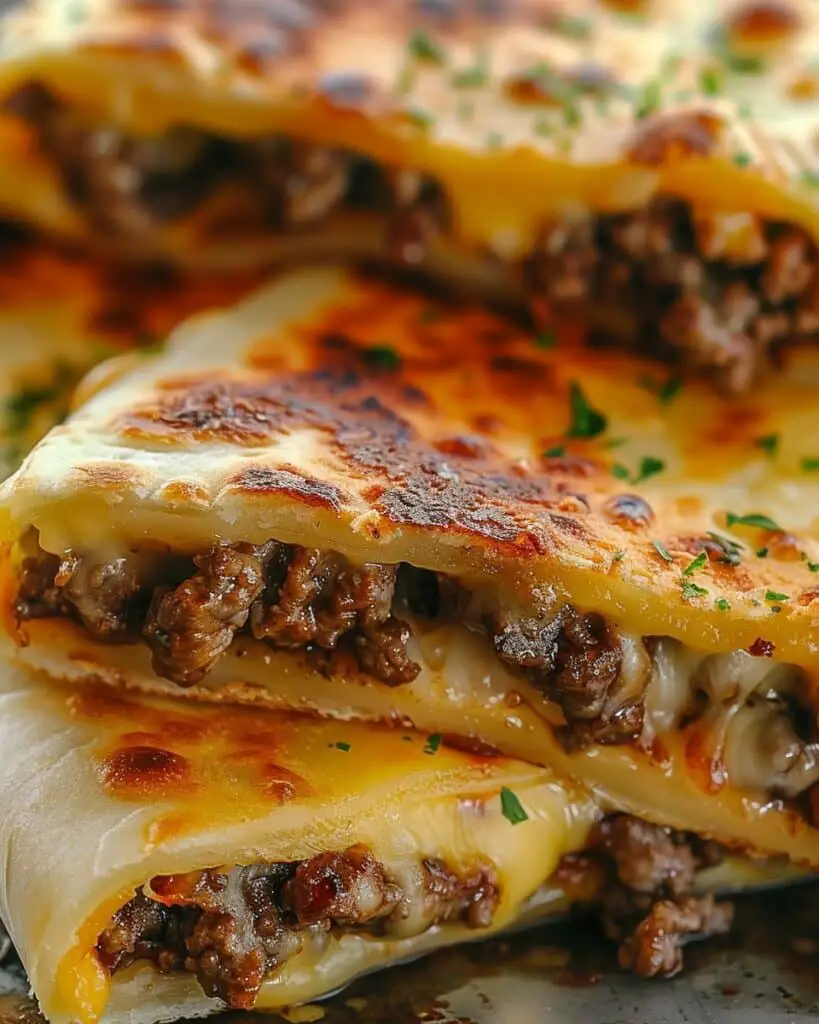 Crispy Air Fryer Cheeseburger Wraps