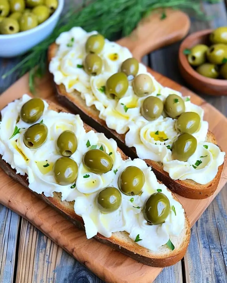 Labneh and Olives on Toast