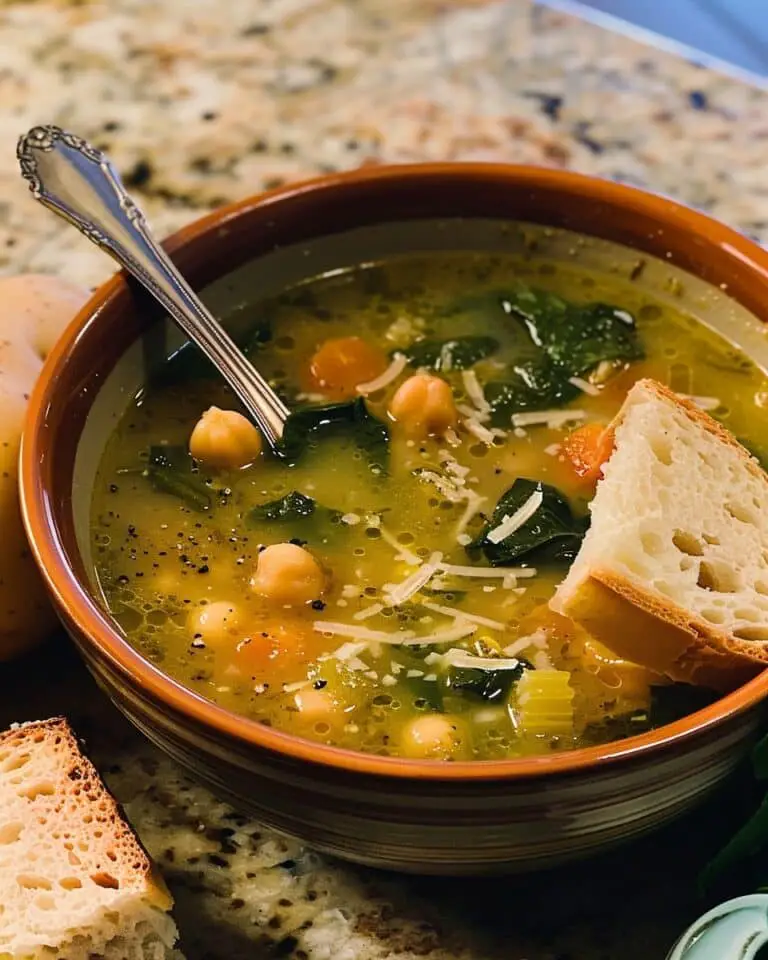 Chickpea Soup with Lemon, Spinach & Potatoes