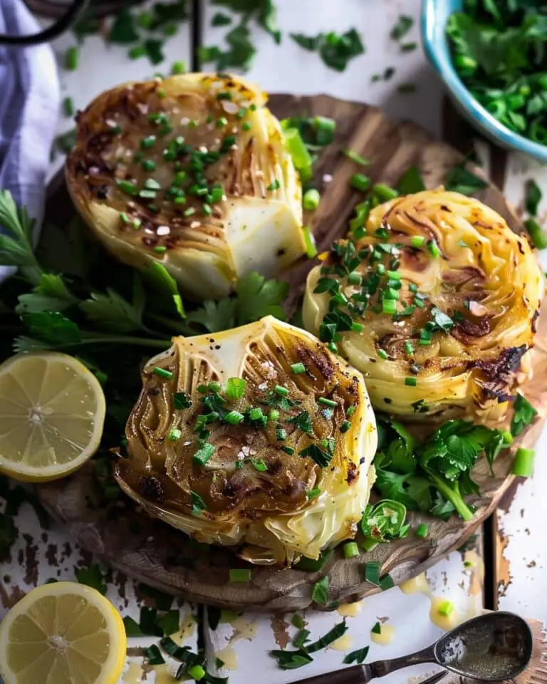 Maple Mustard Roasted Cabbage Steaks