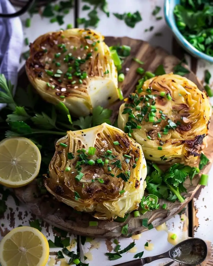 Maple Mustard Roasted Cabbage Steaks