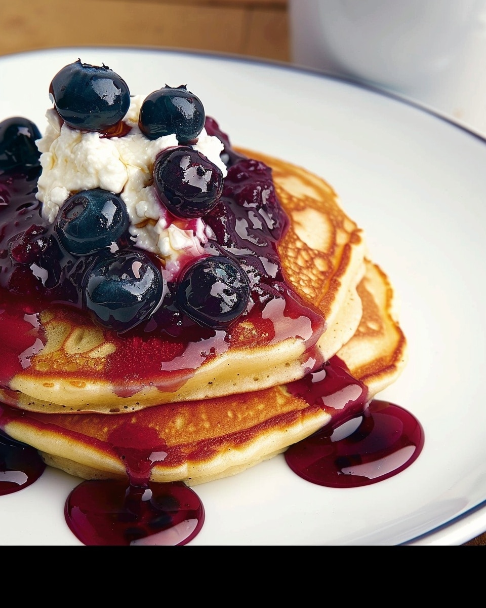 Ricotta Pancakes With Blueberry Compote
