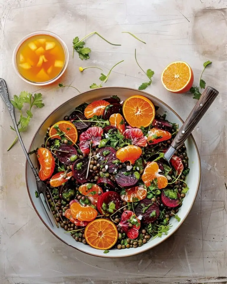 Roasted Beet Citrus and Lentil Salad