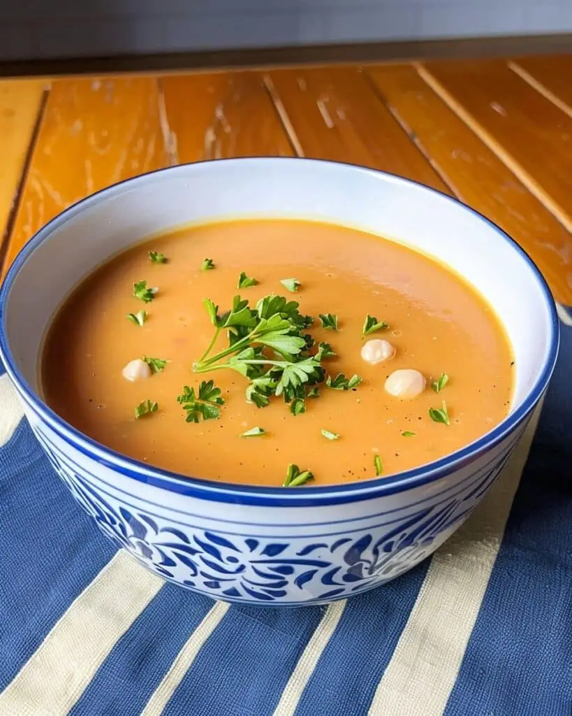 Roasted Red Pepper & Chickpea Soup