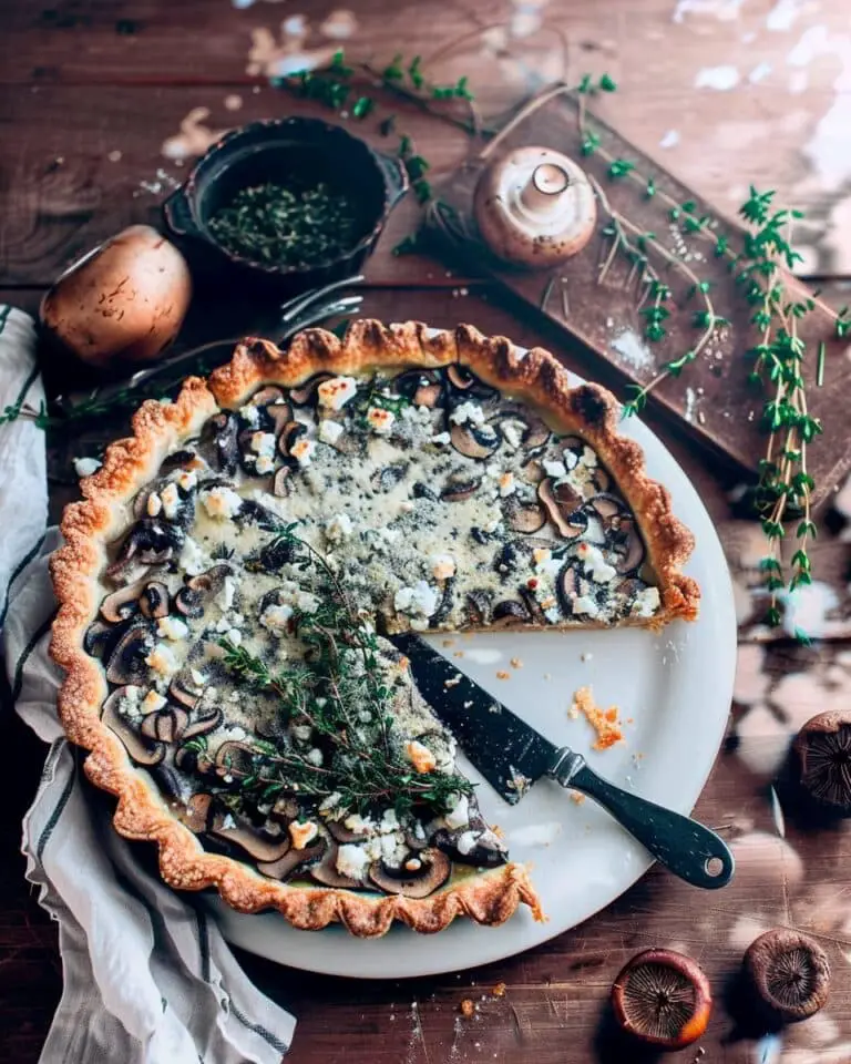 Rustic Mushroom Tart with Feta and Thyme