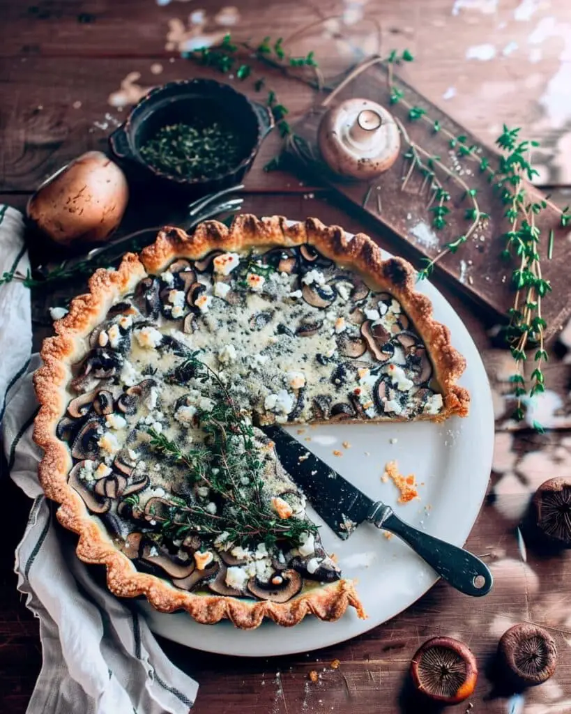 Rustic Mushroom Tart with Feta and Thyme