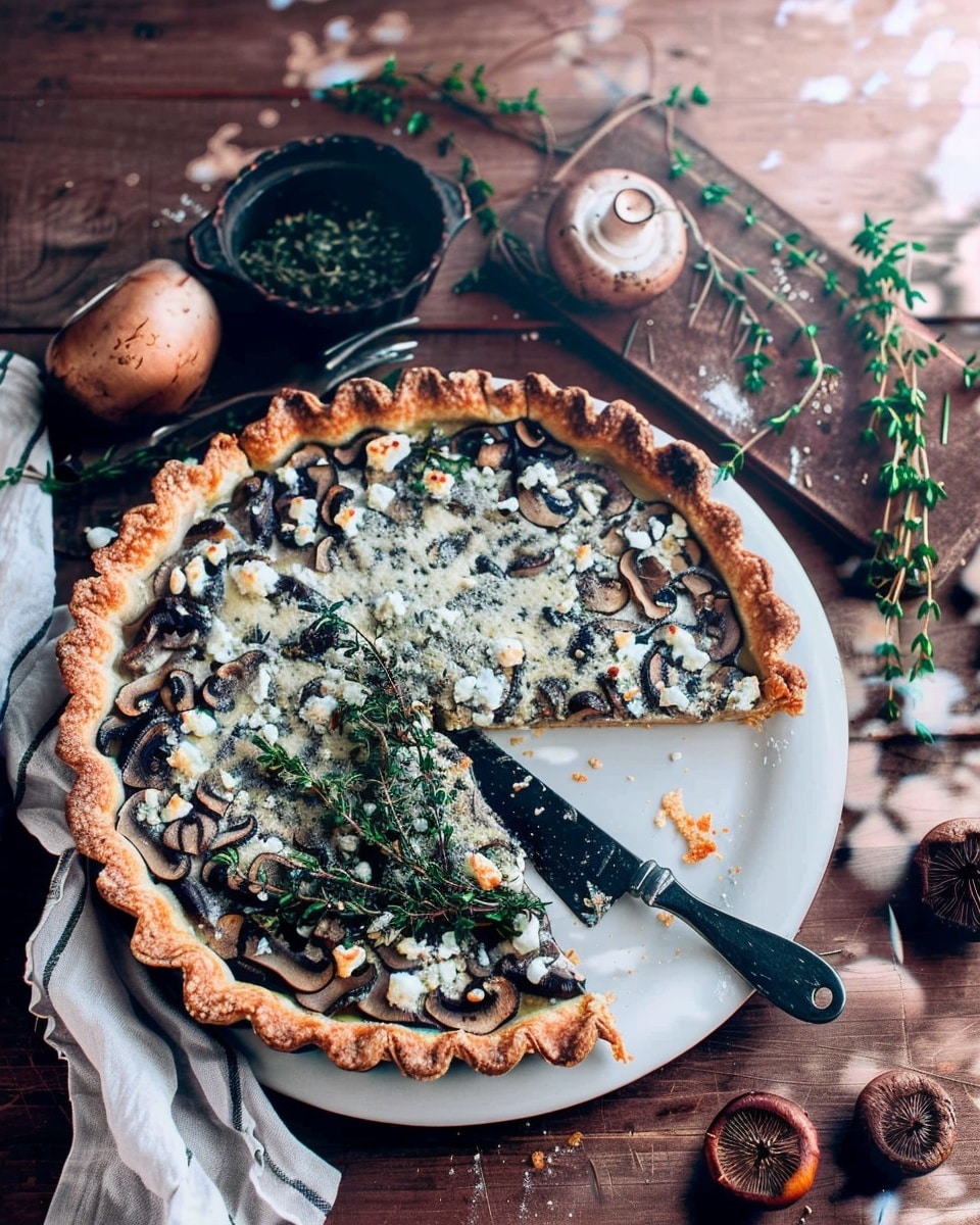 Rustic Mushroom Tart with Feta and Thyme