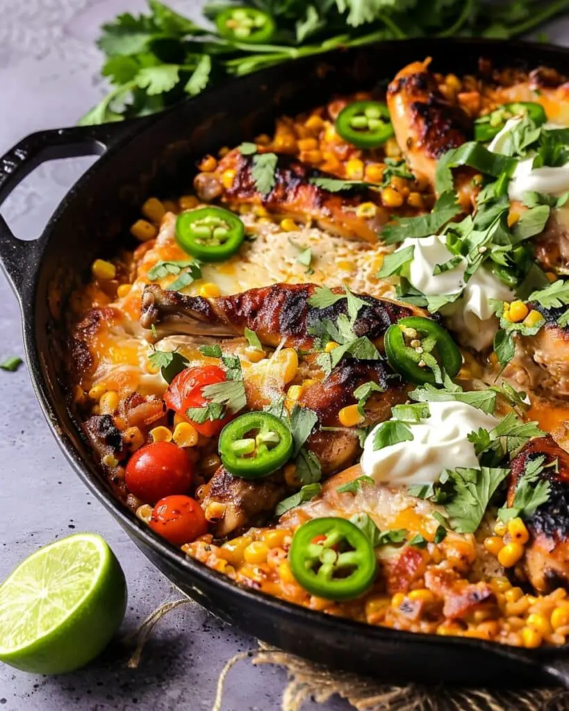 Skillet Creamed Street Corn Chicken
